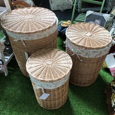 House傢飾 鄉村風格花朵圓形籐籃 3款【台南佳里 限量款/新發售】, 小籐籃