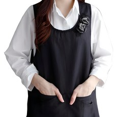 花朵圍裙 XL, 黑色, 1個