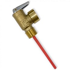 리치 업그레이드 1/2" NPT 스레드 210 F 150 PSI 온도 압력 밸브 온수 히터 및 프로브가 있는 탱크용 두꺼운 황동 안전 밸브, 0.75 Inch