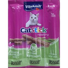 비타크래프트 캣 스틱 간식 3p, 치킨+캣그라스, 18g, 5개