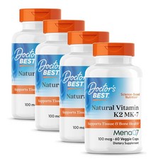 닥터스베스트 천연 비타민K2 MK-7 100mcg 캡슐 Doctor's BEST Natural Vitamin K2, 4개, 60정