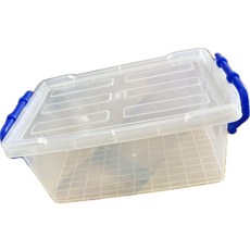 透明可堆疊收納箱附把手多尺寸可選居家收納整理箱, Transparent, 1個