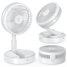 UOOFON 무선 탁상용 선풍기 휴대용 접이식 캠핑 BLDC 무소음, 화이트, TF6