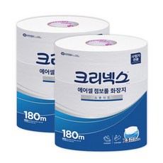 크리넥스 물에 잘 녹는 에어셀 점보롤 화장지 180m 6롤 프리미엄 두루마리 휴지, 1개, 6개입