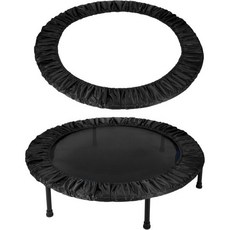 트램폴린 스프링 커버 원형 소형 교체 6개 구멍 안전 패드 남성여성실내가정운동 36인치 및 옥스포드 천 빨강, 32 Inch, Black