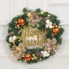 聖誕節花環聖誕掛飾30/40花圈門掛櫥窗場景布置創意掛件裝飾品 聖誕節裝飾 耶誕節裝飾, 30CM綠色裸環, 1個