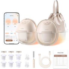 EUFY 온열 웨어러블 유방 펌프 S1 핸즈프리 업계 히트플로우 기술 제어 옵티리듬 병원급 흡입 누수 방지 슬림 초조용한 인브라 사용 가능
