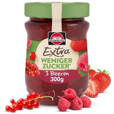 Schwartau 슈왈타우 엑스트라 저당 딸기 잼 300g, 3 berries happened