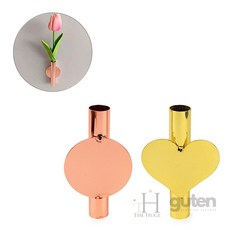 부착식 미니꽃병 납골당조화꽃병, 골드 하트