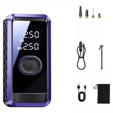 HELLOLEIBOO 휴대용 차량 에어컴프레셔 25000mAh + 수납파우치, 퍼플, 1개