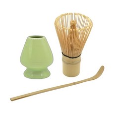 AOHAO 차선+차선립+차시 3PCS 세트 도자기 다구 다기 말차도구 matcha whisk, 4세트, 그린