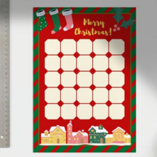 魚兒喜帖 賓果卡【Merry Christmas】3x3/5x5 聖誕派對遊戲 節慶活動, 空白-5x5(25格), 20個