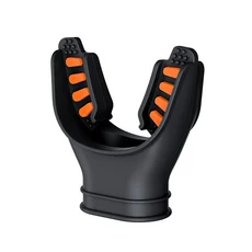 【Nice】스쿠버 다이빙 블랙 2색 마우스피스 실리콘 롱 바이트 스노클 액세서리(레귤레이터 끈 포함), 05 orange