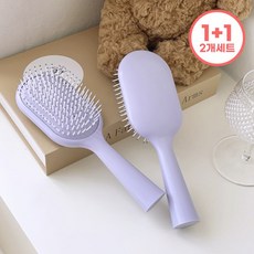 1+1 바바 엉킴방지 캔디브러쉬 뿌리 쿠션 볼륨 헤어빗, 2개, 라일락