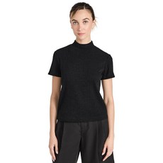 Vince 여성용 모크넥 탑 블랙.