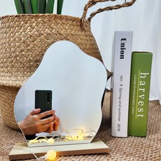 쁘띠끄 웨이브미러 탁상용 비정형거울 10개, 옵션5)물결