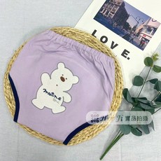 【禾季】台灣製 四層透氣學習褲, 1個, 淘氣小熊(紫色),95cm【13-15kg】, 紫色