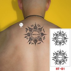 泰國法力經文紋身貼紙 象神 五條經文 半甲 輕紋身 防水, 1個, HT-01