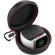 EMallee 갤럭시 워치 7/6 충전기 홀더 휴대용 여행 가방 EVA 보호 보관 케이스 삼성 7 울트라 6 5 4 3 액티브 2 및 구글 픽셀 워치용 (충전기 미포함)