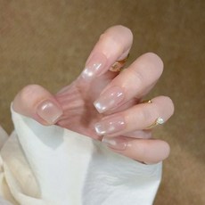 DFMEI 純欲甜酷穿戴甲純手作短款美甲簡約清新甜美穿戴式甲片假指甲, 1組, M063:30片【M/S/XS】成品條