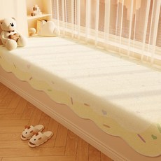 DFMEI 新款飄窗墊可下垂仿羊絨卡通耐髒易打理臥室窗臺墊毛絨親膚牀邊毯, 點綴糖針-單邊異形:40*60cm【仿羊絨水洗底】, 1cm