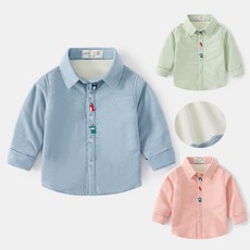 2022鼕裝新款童裝男童長袖襯衫兒童襯衣加絨加厚翻領寶寶上衣韓版