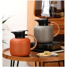 304不鏽鋼哈雷燜茶壺 大容量真空保溫壺 家用車載保溫瓶 莫蘭迪橘 熱水瓶, 1個