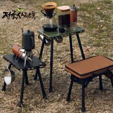 정글사람들 높이조절 캠핑사이드테이블, 아미 그린