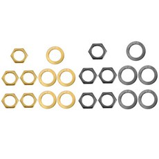shangren 10pcs 잭 소켓 너트 + 일렉트릭 기타 교체 a + b 용 5pcs 와셔, 설명한대로, 설명한대로, 황금 + 블랙, 1개