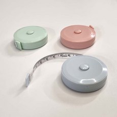 휴대용 피팅 원형 미니 줄자 파스텔 3컬러 1.5m, 1개, 라이트블루