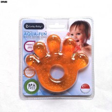 DFMEI LUCKBABY嬰兒注水牙膠硅膠咬咬兒童乳牙磨牙器防吃手寶寶磨牙棒, 1個, 如圖, 橙色