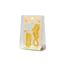 [스위스나뚜리치] 모모핑거 실리콘 칫솔 세트, 노란색, 1개