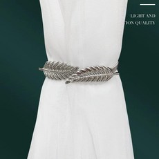 우아한 금속 커튼 타이백 벽걸이 고리 장식 클립 링 작은 창문 고정용, 1개, 2. §*~^`§잎고리 나뭇잎 B형 실버 이중잎형(1개