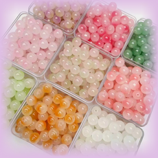 20개입 파스텔 구슬 8mm 원형 비즈 공예 키링 열쇠고리 팔찌 부자재 재료 diy 만들기