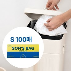 99.9% 똥냄새 차단 쏜쓰백 100매 기저귀 쓰레기봉투 배변봉투, 3.2L, 1개