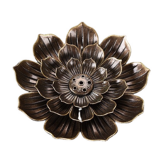 精緻蓮花造型金屬香爐 祭祀用品 祖先牌位 敬神禮佛 線香爐, 1個