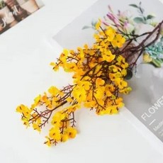 벚꽃 인공 꽃 아기의 호흡 안개꽃 가짜 웨딩 홈 꽃병 장식 지점, 색상: 3. Yellow, 1개