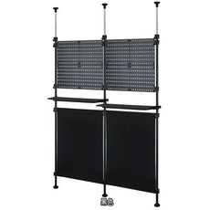 巴塞隆納塑膠洞洞板置物架-SS-38-02頂天立地活動式收納袋(附木板), 黑色