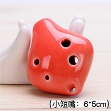 小陶笛 6孔中音釉色陶笛 C調 陶瓷水滴型易學陶笛, 紅色, 1個