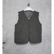 [제이웰] 여성 퀼팅 패딩 조끼 경량 베스트 브이넥 간절기 아우터