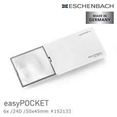 Eschenbach easyPOCKET 6x/24D/50x45mm 攜帶型非球面放大鏡 天使白, 1個