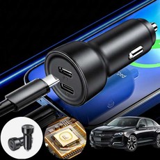 쉐보레 임팔라 3.6 차량용 65W 듀얼 Type-C 초고속 충전기 블랙 1개 핸드폰 패드 노트북 충전 가능