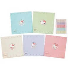 토네 헬로 키티 주먹밥 랩 15장입 5무늬×3장 멈춤 씰 포함 18×18cm 도시락 HK-30 일본제, 1개