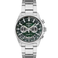 Seiko 남성용 일제 쿼츠 스테인리스 스틸 스트랩 실버 캐주얼 시계(모델 SSB345)