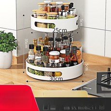 채이음 양념통회전트레이, 1단, 2단 보리 원형