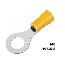 10/50/100Pcs 절연 링 터미널 압착 커넥터 케이블 와이어 코드 핀 버트 RV1.25, 50PCS, 08 RV5.5-8 Yellow