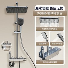 恆溫淋浴花灑套裝 浴室衛浴設備, 1個, 槍灰鋼琴四檔-冷熱款