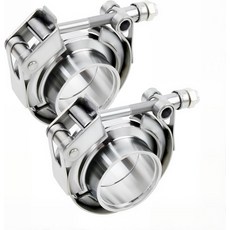 ROADFORMER 1.5인치 V 밴드 클램프 - 자동차 배기 시스템 터보차저 다운파이프 및 머플러용 플랜지가 있는 퀵 릴리스 스테인리스 2세트1.5인치 2팩, 1.5 inch, 2