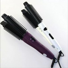 볼륨고데기 빗고데기 빗 뿌리 보라색 원형 플러그 미용실 볼륨 전문가용 스타일러 롤 컬링, 퍼플(110V), 기본 모델명/품번