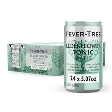 Fever-Tree Elderflower 토닉 워터 - 프리미엄 품질 믹서 칵테일 모크테일 상쾌한 음료 원료 성분 인공 감미료 또는 색소 없음 140ml5.1온스 캔 8개 팩, 140ml